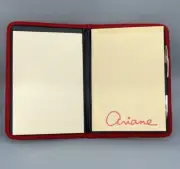 New-Unused Vintage Avon ARIANE Gift - Red Fabric Address Book, Paper, & Pen RARE