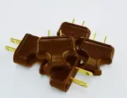 Brown - 5-Pack - Vintage Antique Style Electrical Plug - Lamp Cord - Lot Plugs