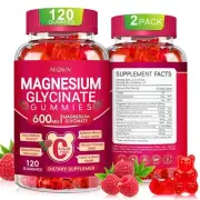Magnesium Glycinate Gummies 600mg Sugar Free Magnesium Gummies for Adults wit...
