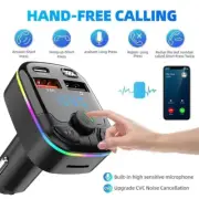 Car Bluetooth 5.0 FM Transmitter Wireless Adapter Mic Audio Receiver Auto MP3 Pl