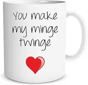 Wall Smart Designs Funny Novelty Mug You Make My Minge Twinge Present for Boyfriend Cups WSDMUG700, Ceramic, White, 10 x 8 x 7 cm