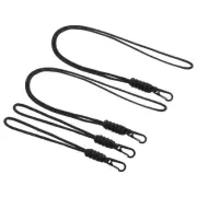 Badge Lanyard with Keychain Clip, 4 Pcs Necklace Cord Strap Metal Clasp, Black