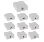 RJ11 (6P4C) Modular Single Port Surface Mount Jack Box White for Telehone 10-Pak