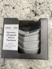 Fiddle + Fern Spoon-shaped Mini Tasters (Set of 4) 4.2” x 2.5” x 2.3” NIB