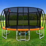 16FT Trampoline With Safety Net & Basketball Hoop (Orange)