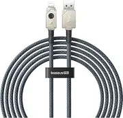 Baseus USB Cable Baseus Unbreakable Series Fast Charging Data Cord USB to IP 2.4A for iPhone 14/14 Plus/14 Pro/14 Pro Max,13 Mini/13/13 Pro/13 Pro Max and More (White, 6.6ft)