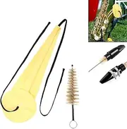 JTGYMY Saxophone Cleaning Cloth Kit, For Alto, Tenor, Soprano Sax & Other Wind & Woodwind Instruments, Includes Alto Sax Cleaning Cloths, Mouthpiece Brush, Rope Head Counterweight Design
