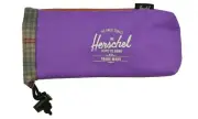 Herschel Supply Co. REPURPOSE POUCH Purple Rust Plaid Fleece Lined Sunglass Case