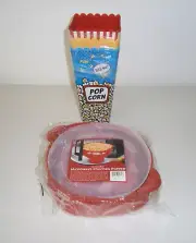 Collapsible Microwave Silicone Popcorn Popper + 3 Popcorn Serving Containers