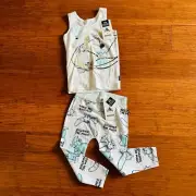 Bonds Disney Dumbo Chesty Singlet & Stretchies Leggings Set Sz 2 BNWT Blue