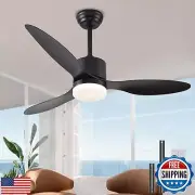 AHAWILL Ceiling Fans with Lights,42" Black Ceiling Fan with Light and Remote