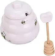 KOCKSHION 2 Sets Ceramic Seasoning Bottle Honey Seasoning Pot Condiment Canister Spice Jar Bee Kitchen Decor Seasoning Jar Ceramic Condiment Pot Seasoning Storage Holder White Ceramics
