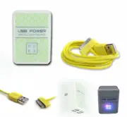 20 4 USB PORT AC WALL ADAPTER+3FT CABLE CHARGER SYNC YELLOW FOR IPHONE IPOD IPAD