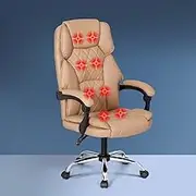 Massage Office Chair Brown High Back Adjustable Ergonomic 5 Modes Vibration