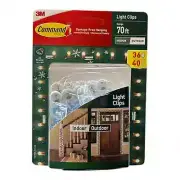 3M Command, 36 Damage Free Hanging, Clear Indoor/Outdoor Light Clips, 40 Strips