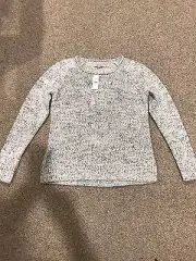 NWT Ann Taylor Loft ~ Pull Over Beaded Snow Flake Sweater - Medium - $89.50