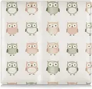 [Amooorous] Boho Simple Style Owl Pastel Color Pu Leather Auto Registration Insurance & ID Card Holder Essential Car Wallet Case for Cards, Essential Document Driver License, boho simple style Owl
