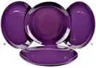 DIANE VON FURSTENBERG DVF Home Pebblestone Eggplant Salad Plate Set/4 New
