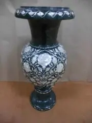 15" Green Marble Vase Pot Mother Of Pearl Shell Inlay Flower Vase Home Decor