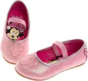 [Disney] Frozen Elsa Minnie Mouse Shoes - Girls Mary Jane Flats - Kids Jelly Character Princess Dress up Costume Ballet Ballerina Flower School Party Flats Slip on (Pink/Blue) (Toddler/Little Kid)