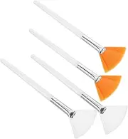 4pcs Fan Mask Brush Cream Applicator Scrubber Facemask Face Razors for Women Face Mask Skin Care - Lid Sunscreen Skincare Masks Dust Mask Spatula Cosmetics Dryer Facial Mask Nylon