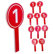 10pcs Number Score Paddle Foam Answer Paddles Quick Response Board with Handl...
