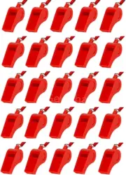 Red Emergency Whistles with Lanyard 15 Pcs,Gewaha Loud Crisp Sound,Plastic Wh...