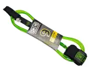 Ocean & Earth Longboard Surfboard Ankle leash 9ft Cord 7mm Lime Color