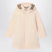 [Burberry] Light Pink Car Coat In Cotton And Nylon 14 Y Pink