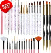 31PCS Nail Art Brushes & Tools Set, Design, Dotting, Striping, for DIY & Salon