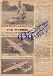 B-25 PLAN + CONSTRUCTION ARTICLE to Build a Profile UC Stunt Model Airplane