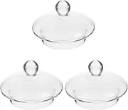 Alipis 3pcs Glass Lids Leak-proof Tea Pot Lids Sealing Caps for Tea Kettle Strainer