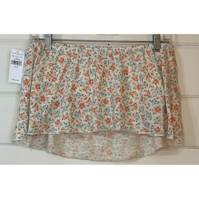 American Eagle NWT Women's Sz Medium Cream floral Sleeveless Crop Tube Top Flowy