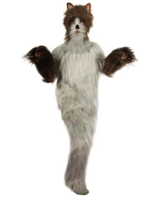 Furry Fox Collection | Men's White and Brown Spiked Furry Cat Fancy Costume.