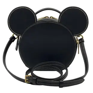 【COACH】X迪士尼聯名款米奇耳朵手提斜背兩用包(黑)