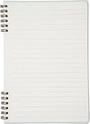 A5 Spiral Notebook, 60 Lined Sheets, 120 White Pages, Clear Cover, Hand Wrist Comfy Design, Easy Tear Out