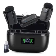 Mini Wireless Lavalier Microphone for iPhone/Android/PC Type-C&Lightning black