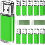 [EASTBULL] Bulk Flash Drive 2GB Flash Drives 10 Pack USB 2.0 Drive Bulk Memory Stick Thumb Drive for Storage and Backup 2GB 10 Pack, Green.