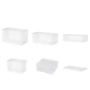 Clear Tea Set Organizers with Dustproof Cover Stackable Storage Box for Teapots
