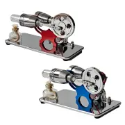 LL-015 γ-Type Mirror-Reflective Thermal Hot Air Stirling Engine Generator Model with LED Bulb Science Discovery Educatio