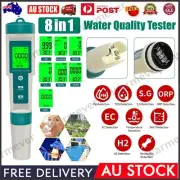 8 in 1 Water Quality Monitor Pen PH Meter TDS EC Salt Temp Digital Tester Tool