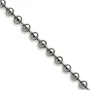 [JewelryWeb] Stainless Steel Polished Fancy Lobster Closure 2.0mm Ball Chain Necklace Jewelry Gifts for Women - Length Options: 41 46 51 56 61 76