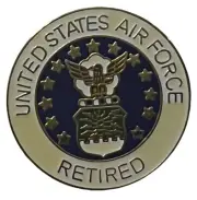 United States Air Force Retired Round Motorcycle Hat Cap Lapel Pin M-558