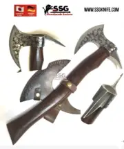 CUSTOM HANDMADE Art STEEL WOOD Throwing Axe HATCHET TOMAHAWK Knife