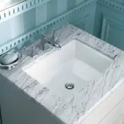KOHLER Classic Rectangle Undermount Bathroom Sink in White with Overflow Drain