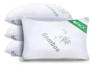 Queen Cooling Memory Foam Pillows Firm Shredded Comfy Bed Pillows 4 Pack Sleep