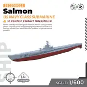 SSMODEL SSC600952S 1/600 Military Model US Navy Salmon Class Submarine Full Hull