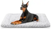 Washable Anti-Slip Large Dog Bed Dog Crate Bed for Dogs and Cats Plush Soft Grey
