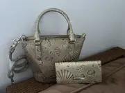 Brahmin Small Bowie Stardust Draper Handbag w/Ady Wallet