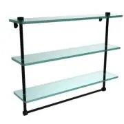 Allied Brass Bathroom Shelf 18?x22? 3-Tier Rectangular Towel Bar in Matte